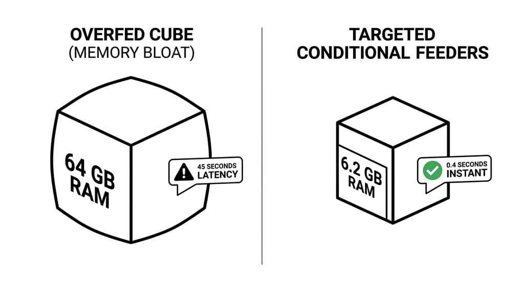 Overfed Cube vs Targeted Conditional Feeders
