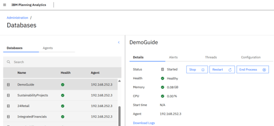 Planning analytics database