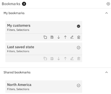 A difference in the UI between "Shared bookmarks" and "My bookmarks".